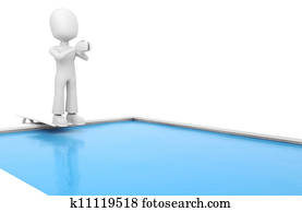 3d man jumping in a swimming pool 3d man jumping in a swimming pool