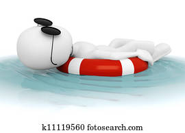 3d man relaxing in a pool 3d man relaxing in a pool