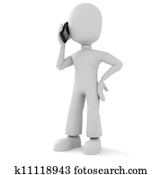 3d man speaking on the phone 3d man speaking on the phone