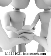 3d man teamwork, isolated on white 3d man teamwork, isolated on white
