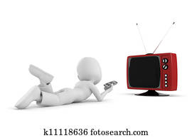 3d man watching tv 3d man watching tv