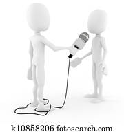 3d, mann, reporter, -, interview