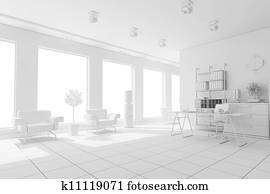 3d modern office interior design