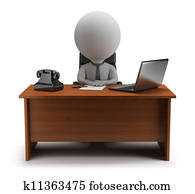 3d, pequeno, pessoas, -, gerente