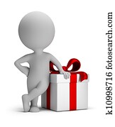 3d, pequeño, gente, -, su, regalo