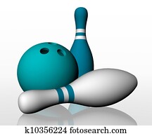 3d render of bowling on white 3d render of bowling on white