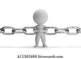 3d small people - chain link 3d small people - chain link