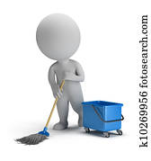 3d small people - sweeper 3d small people - sweeper