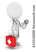 3d white people doctor