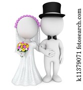 3d white people just married couple 3d white people just married couple