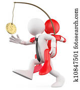 3D white people. Manager take advantage of his employee 