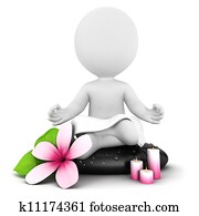 3d white people meditation