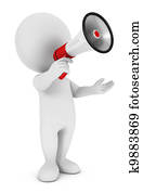 3d white people megaphone 3d white people megaphone