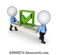 3d, žiadny, obývať, s, dollar, zabalit, a, kliešť, mark.