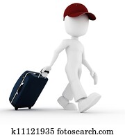 3d, איש, traveler,, ב, חופש