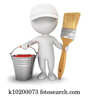 3d, לבן, אנשים, דיר צייר