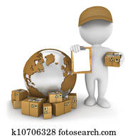 3d, לבן, אנשים, עולמי, משלוח