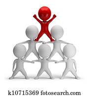 3d, קטן, אנשים, -, פירמידה, של, הצלחה