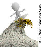 3d, קטן, אנשים, -, קרזל, של, כסף