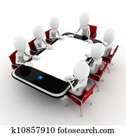 ３ｄ, 人, ビジネスの会議, 概念, 白, 背景