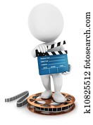 3d, 白色, 人們, 由于, amovie, 鈴舌