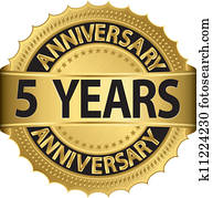 5 years anniversary golden label 5 years anniversary golden label