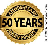 50 years anniversary golden label 50 years anniversary golden label