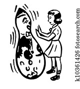 A 黒い そして白い ﾊﾞｰｼﾞｮﾝ の イラスト の A ピエロ 綱を歩く イラスト K10361956 Fotosearch