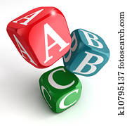 A,B and C on red, blue and green box A,B and C on red, blue and green box