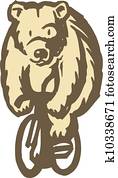 A bear riding a bike A bear riding a bike