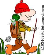 A cartoon hiker A cartoon hiker
