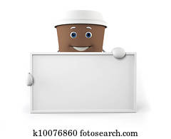 A coffee cup character A coffee cup character