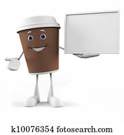 A coffee cup character A coffee cup character
