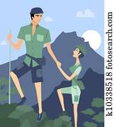 A couple hiking A couple hiking