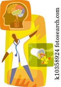 A doctor administering mental health medication A doctor administering mental health medication