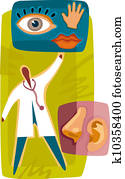 A doctor caring for the five senses