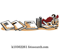 a, mann, wesen, fast, verloren, in, a, buero, von, buecher