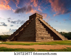 a, pena, serpente, -, equinócio, em, kukulkan, piramide, chichen itza