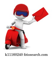 A postman delivering mail. Isolated A postman delivering mail. Isolated