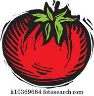 A red tomato on a white background A red tomato on a white background
