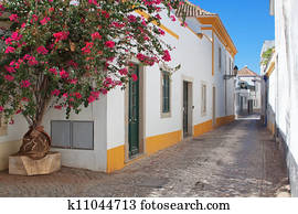 a, ruas, de, a, cidade velha, de, faro., portugal.