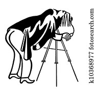 A vintage illustration of a photographer A vintage illustration of a photographer