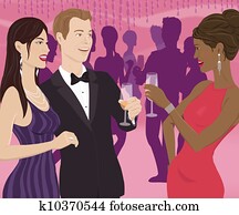 A woman toasting a couple at a party A woman toasting a couple at a party
