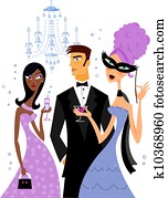 a, קבוצה של אנשים, ב, a, חגיגה, ארוחת ערב