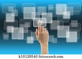 aanraakscherm, interface, concept