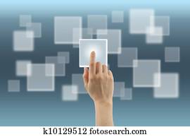 aanraakscherm, interface, concept