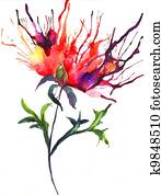 Abstract illustration of Peony flowers Abstract illustration of Peony flowers