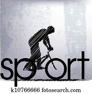 Abstract sketch of biker. Vector illustration Abstract sketch of biker. Vector illustration
