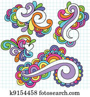 Abstract Swirls Groovy Doodles Set Abstract Swirls Groovy Doodles Set