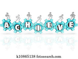 Achieve People Team Marching Accomplishing Mission Goal Achieve People Team Marching Accomplishing Mission Goal